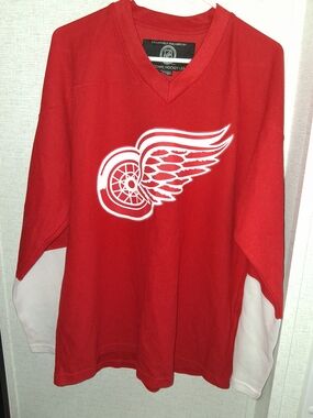 NHL Red Hockey Jersey with White NHL Crest